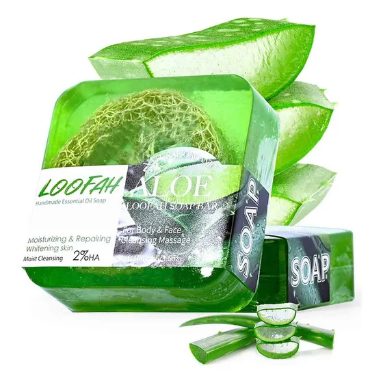 Jabón Con Aceite De Aloe De Barbados, Lufa Y Limón For Limp