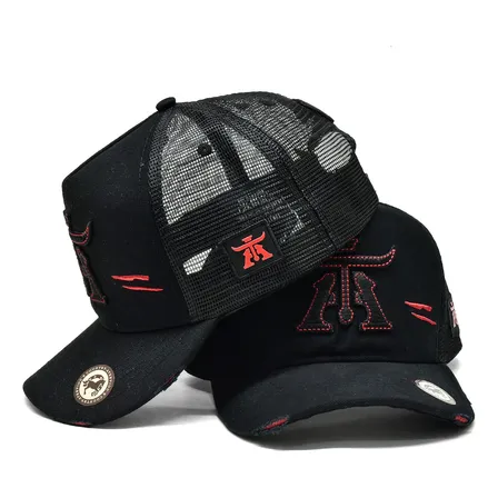 Boné Trucker Telinha Atrevidus Country Preto/vermelho