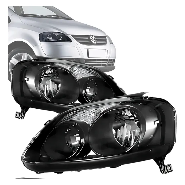Par Farol Fox Foco Duplo Mascara Negra 2004 2007 2008 2009**