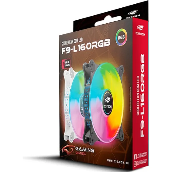 Cooler Fan F9-l160bk Rgb 12cm C3tech Gaming