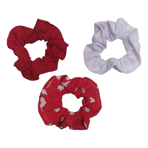 Scrunchie Colero Moña Gomita De Tela Para Cabello Pack X 3