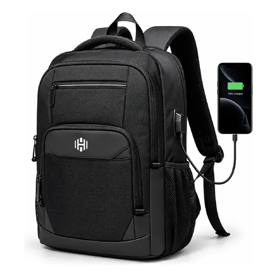 Mochila Urbana Hardley London Color Negro Diseño de la tela Liso 20 lt