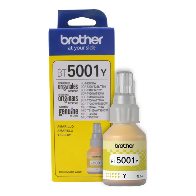 Botella De Tinta Brother Original Amarillo Bt5001y