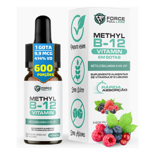 Vitamina B12 Metilcobalamina Sublingual Liquida Em Gotas 414% Vd 100% Pura Vegan 30ml - Force Full Labz Vitamina B12 Metilcobalamina Sublingual Liquida Em Gotas 414% Vd 100% Pura Vegan 30ml - Force Full Labz