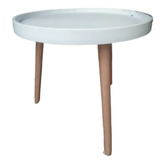 Mesa De Centro Blanca Plástica C/madera 50x50x34cm