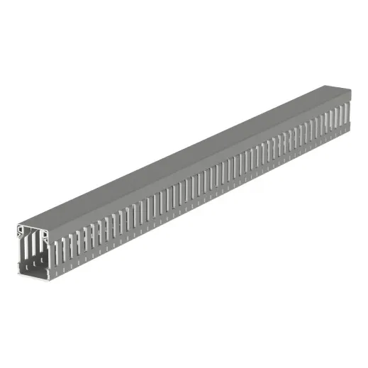 Canaleta Ranurada 40x60x2000mm Con Tapa Gris