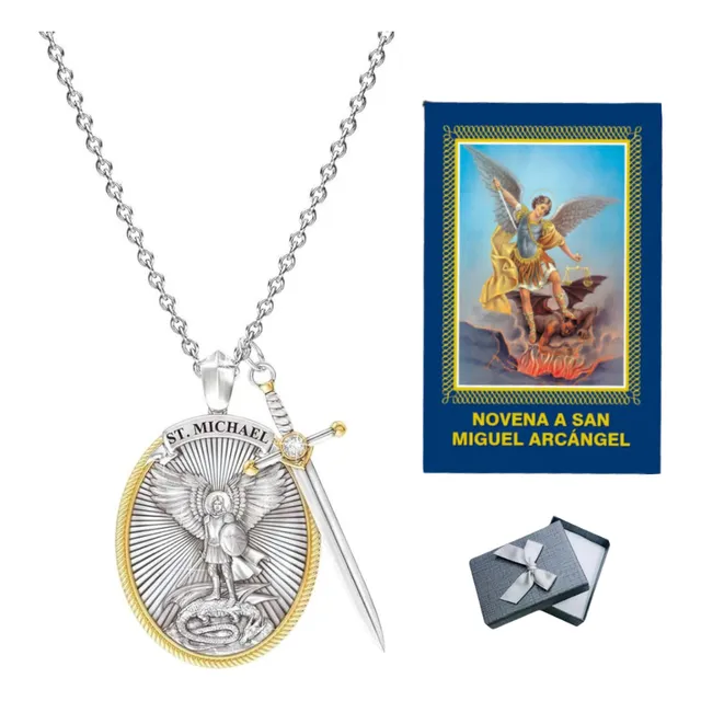 Novena San Miguel Arcangel Con Medalla Accesorio Proteccion