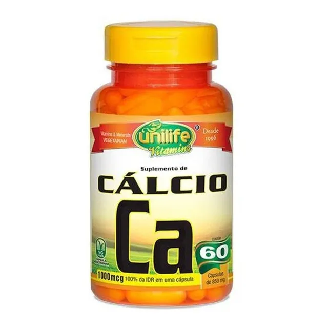 Calcio Quelato Ca 800mg - Unilife - 60 Cápsulas Sabor Sem sabor