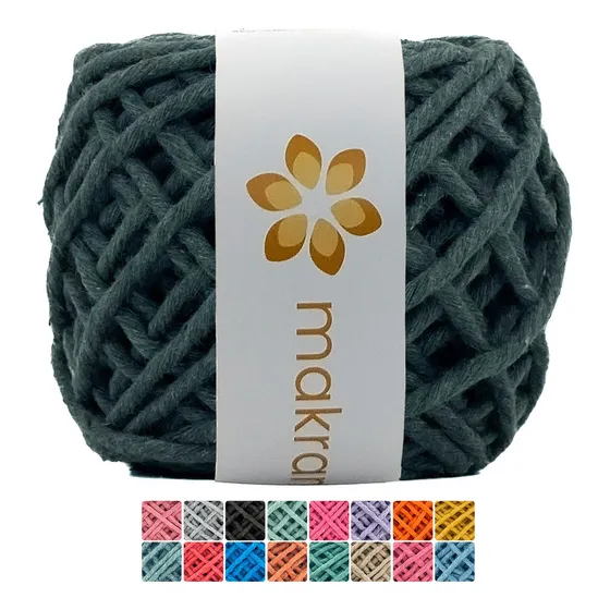 Hilaza De Algodón Para Macramé Mini 3mm 150g Color Verde Musgo