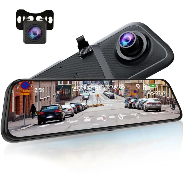 Espejo Dash Cam Camara Retrovisor Fhd 2.5 12 Inteligente