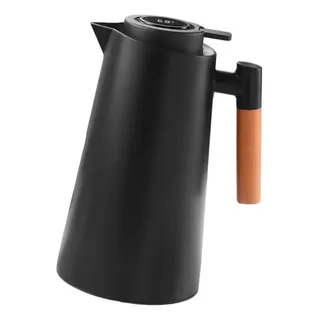 Garrafa Térmica Vacuum 12h Com Visor Digital E Cabo Madeira Garrafa Térmica Vacuum 12h Com Visor Digital E Cabo Madeira