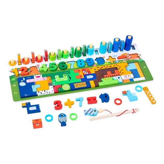 Abaco De Encastre Juego Madera Didáctico 4 Funciones Mt08892
