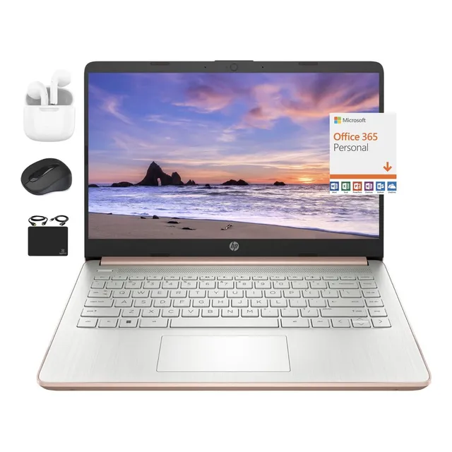 Laptop Hp 14 14'' Intel Celeron N4120 4gb 128gb -rosa