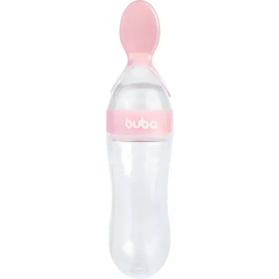 Colher Dosadora Para Papinha Em Silicone Para Bebê Rosa Buba