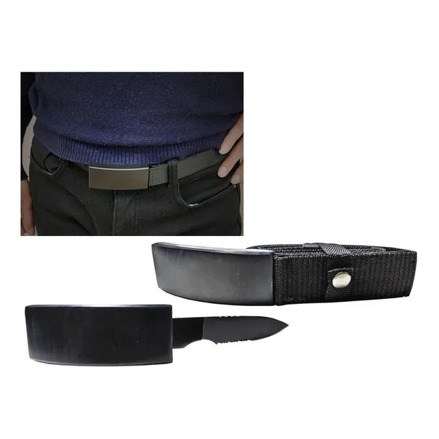 Cinto Tatico Faca Canivete Com Oculta Na Fivela Belt Knife