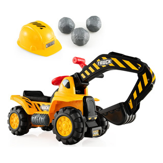Excavadora Ride On Construction Costzon Para Niños Con Casco Excavadora Ride On Construction Costzon Para Niños Con Casco