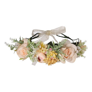 Corona De Flores Con Forma De Rosa Para Niñas, Diseño Bohemi Corona De Flores Con Forma De Rosa Para Niñas, Diseño Bohemi