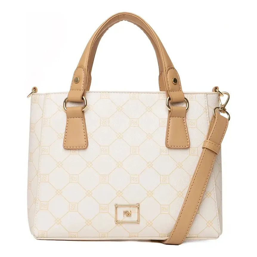 Bolsa Tote Transversal Feminina Rafitthy Lorena Cor Off-white