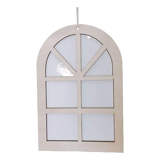 Colgante Nórdico Con Marco De Ventana De Madera Rústica Para