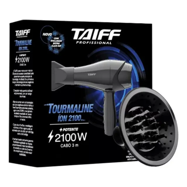 Secador Profissional Taiff Tourmaline Ion 2100w + Difusor