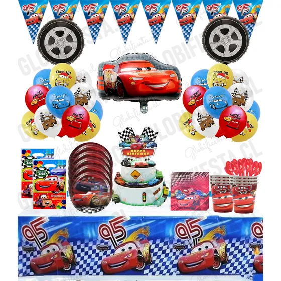 Pack Full Cumple Globos Cotillon Cucharas X10 Varios Diseños