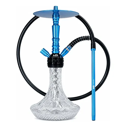 Narguile Triton Zip Vaso Aladin Listra Piteira Alumínio Cor Azul