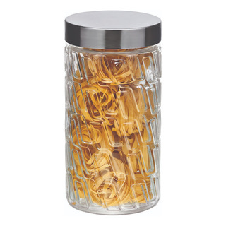 Pote De Vidro Mosaico Com Tampa Inox 1,5 Litros Euro Home Pote De Vidro Mosaico Com Tampa Inox 1,5 Litros Euro Home