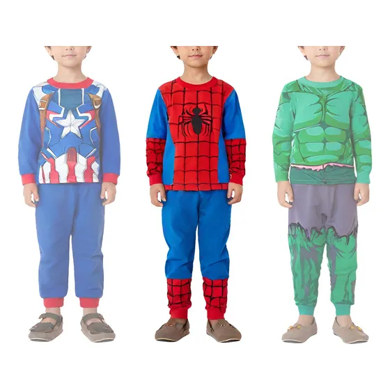 Conjunto De Playera Y Pantalón Pijama Niños Niñas Superhéro