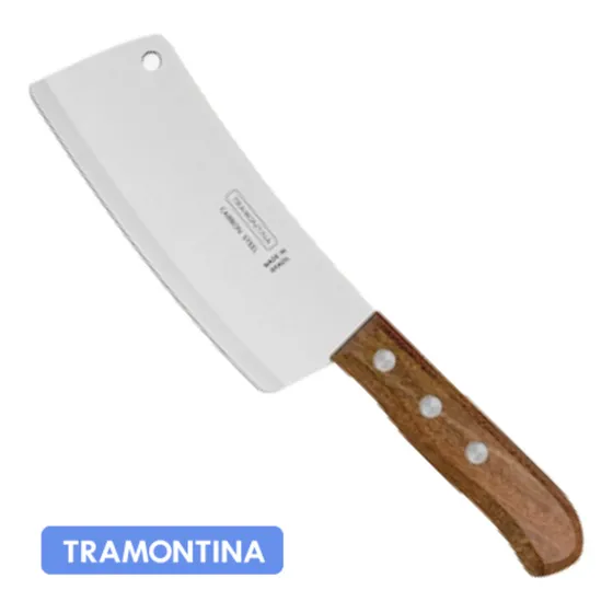 Cutelo Tramontina Faca Lâmina Em Aço Carbono 22956/006 Cor Cinza e Madeira