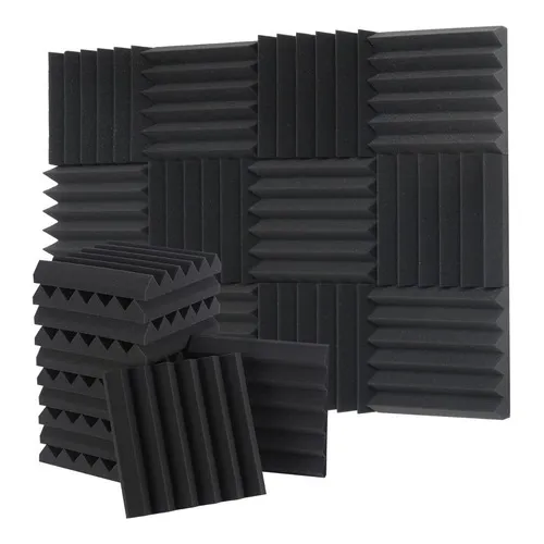 Kit 24 Paneles De Espuma Acustica 30x30x2.5cm Alta Densidad