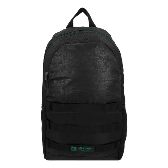 Mochila Xtrem Clinton 4xt Black/green Color Verde Diseño de la tela Lisa