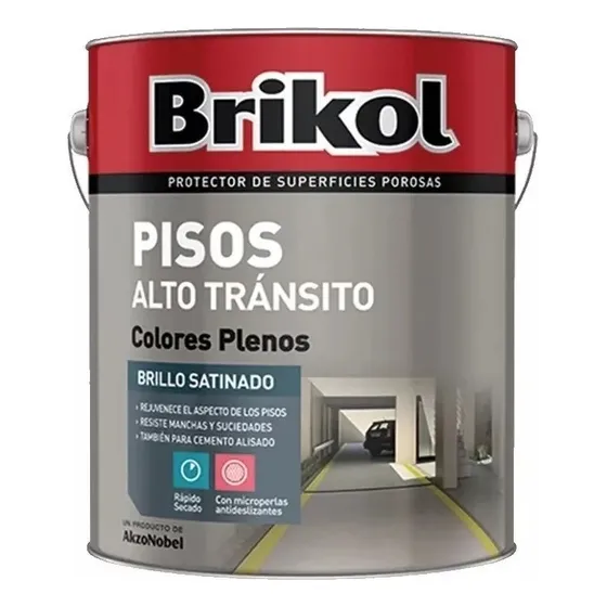 Brikol Piso Alto Transito Microperlas Antideslizante X 1 Lts Acabado Satinado Color Negro