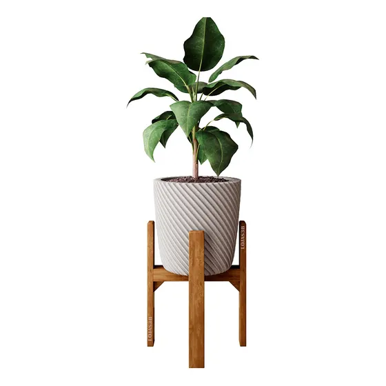 Suporte Para Vaso Em Madeira 40cm Tripé