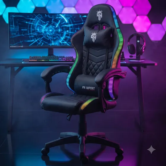 Silla Gamer Ph Import Thunder Rgb Led Reclinable Oficina Pc