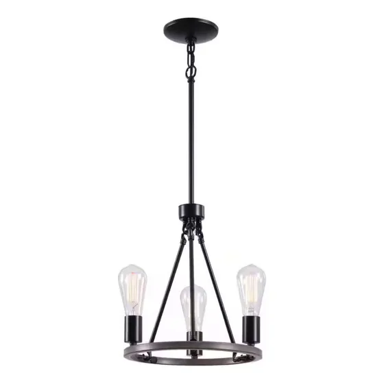 Lampara De Techo Vintage Estilo Candelabro Con 3 Luces