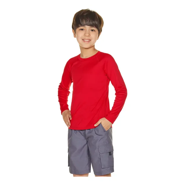 Tsla Camiseta Manga Larga Upf 50+ Para Niño Jovene Deportiva