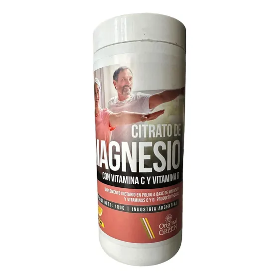 Citrato De Magnesio + Vit C Y D Polvo 180g Green Fw Sabor Limón