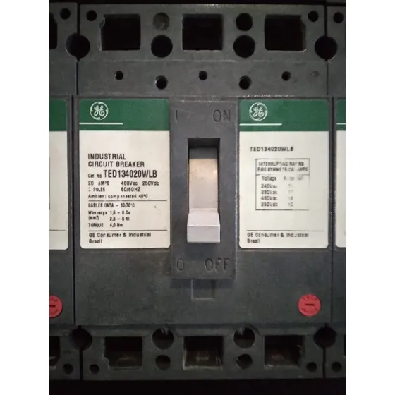 Breaker Industrial Ted 3 Polos 20 Amp General Electric 