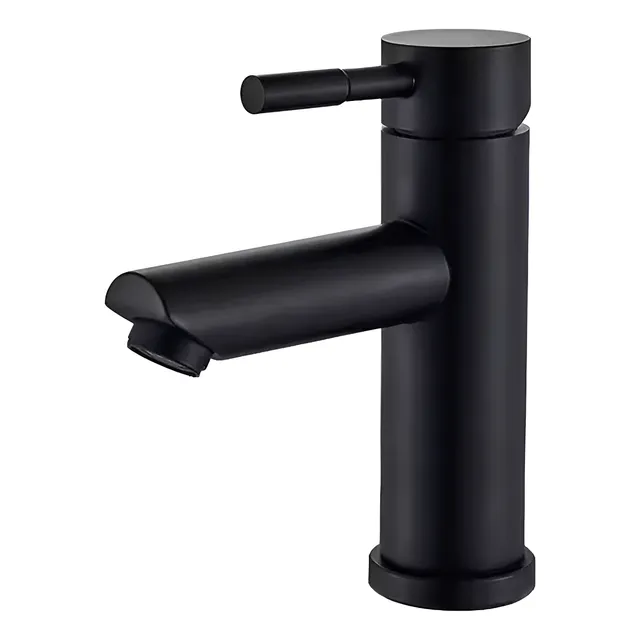 Monocomando Baño Lavatorio Canilla Griferia Negro Mate Recta