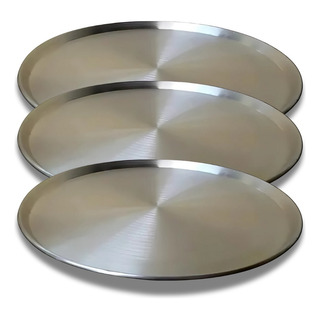 Set De 3 Charolas Para Pizza De 40 Cm De Aluminio Set De 3 Charolas Para Pizza De 40 Cm De Aluminio