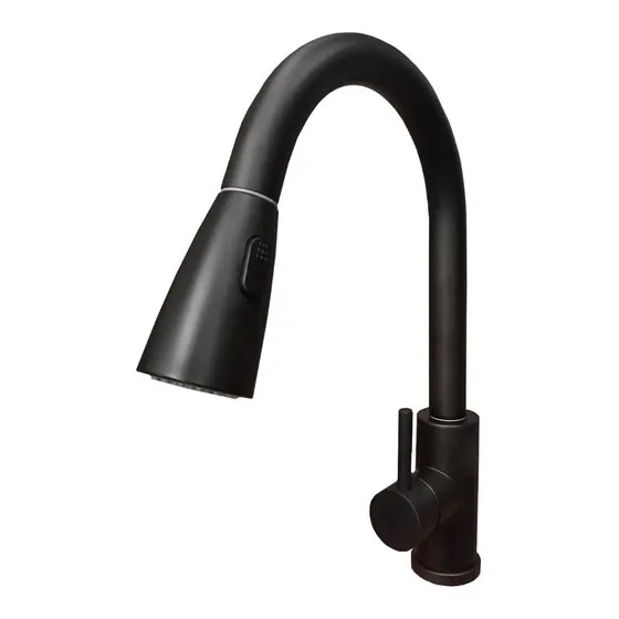 Canilla Monocomando Extensible Negro Mate Cocina Mobelstore