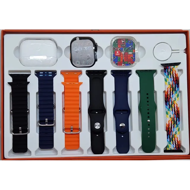 Combo De Reloj Smartwatch 10 En 1 Audifonos + 7 Correas