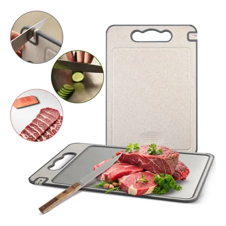 Tabua De Corte Saudável Pp Aço Inox Para Cortar Dupla Face Dupla Face Prateado
