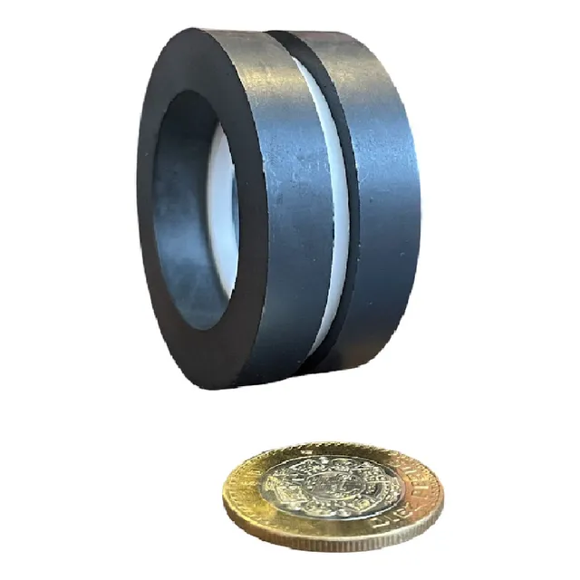 2 Imanes De Ferrita Anillo Dona De 60mm X 10mm Interio 40mm