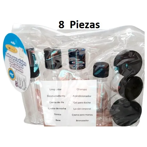 Envases Plástico Viajero Cosmético Reutilizable Medida Viaje