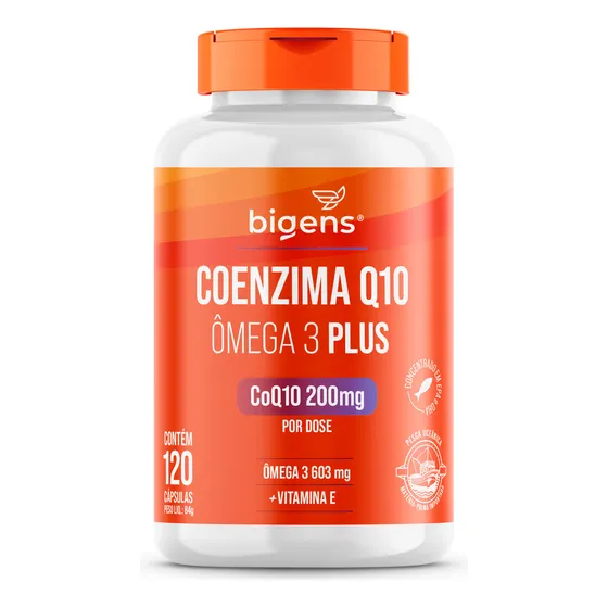 Coenzima Q10 + Ômega 3 Ee Plus: 200mg Coq10, 603mg Ômega 3 + Vitamina E | 120 Cápsulas