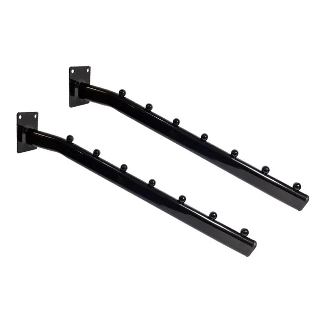 Arara Frontal Inclinada De 40cm Preto P/ Parede - Kit 2 Pçs