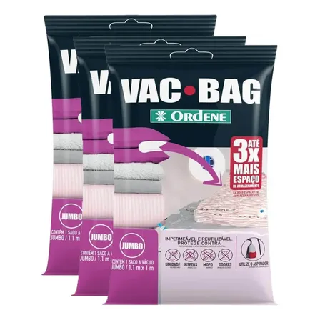 3 Vac Bag Jumbo Ordene 110x100cm Cada Sacos A Vácuo Plástico