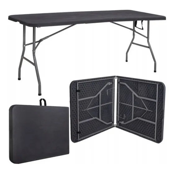 Mesa Dobrável Vira Maleta Com Alça Portátil 1.80m Para Camping Pesca Jardim Área Externa Ou Interna Salão De Festas Gourmet Luvinco