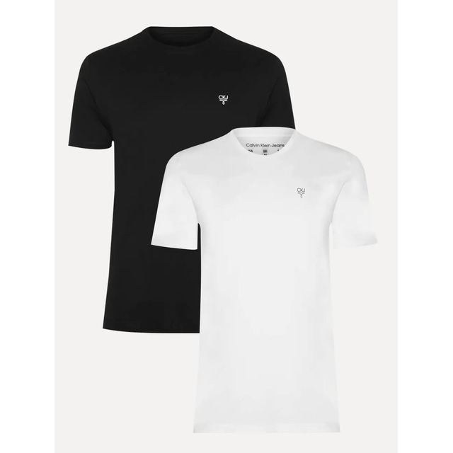 Kit Camisetas Masculinas Calvin Klein Jeans Preta/branca M